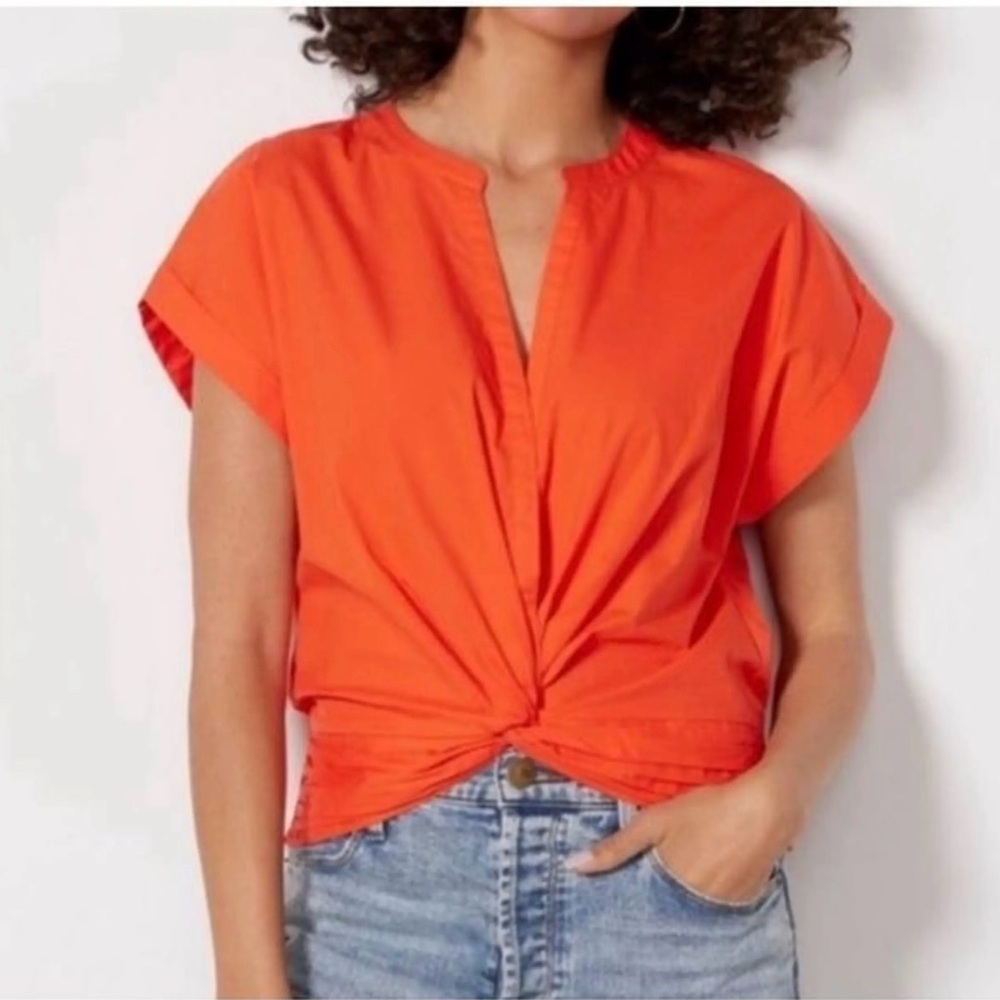 Marc New York linen woman’s V-neck top size 1x